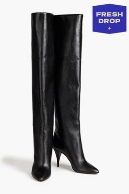 PVP €1600 SAINT LAURENT BOTAS DE CUERO SOBRE LA RODILLA US9 UK6 EU39 hechas en Italia Foto 1 de 4