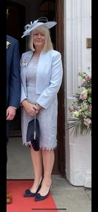 Hobbs Dress And Jacket - Pale Blue - Size 12 - Picture 1 of 5