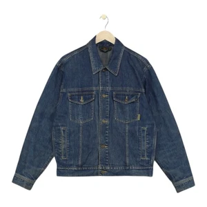 Vintage Timberland Denim Jacket Mens Size M Blue Trucker Collared Cotton - Picture 1 of 14