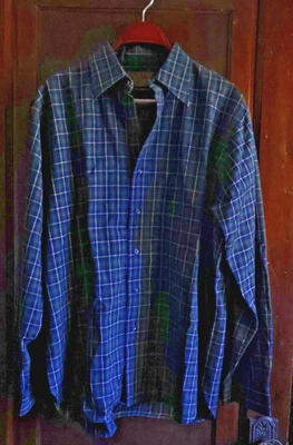 NEW Vintage Pendleton Shirt Mens Large BLUE PLAID Wool Button Up XL - Image 1 of 4