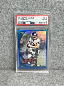 2010 Topps Chrome Eli Manning Blue Refractor /199 #C43 PSA 8 - Bild 1 von 4