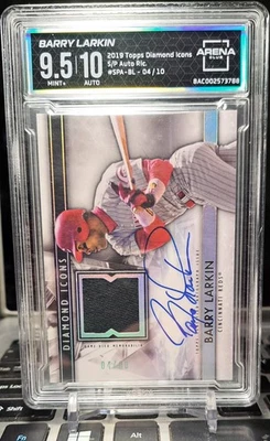 2019 Topps Diamond Icons S/P Auto RLC #SPA-BL Barry Larkin /10 Arena Club 9.5 - Image 1 of 2