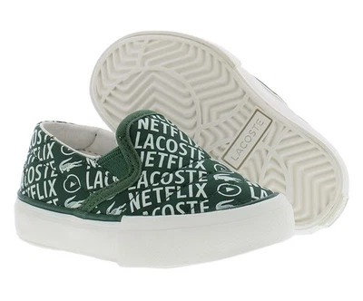 Zapatos sin cordones Lacoste Jump Serve para bebés/niños pequeños talla 4, color: verde Foto 1 de 4