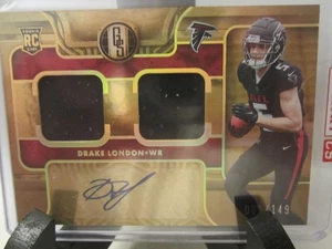 Drake London RPA Panini Gold Standard Doppia Patch Auto 3/149 - Foto 1 di 3