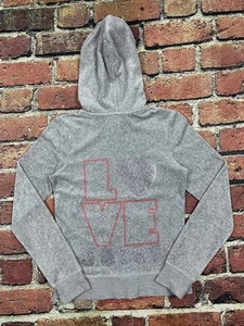 Juicy Couture Velour Love Juicy Full Zip Up Hoodie Sweatshirt Women’s Medium Y2K - Picture 1 of 10