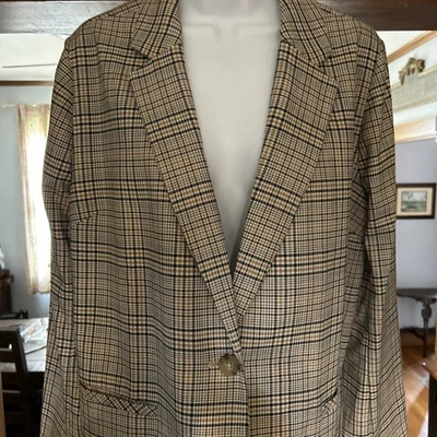 Blazer JJill Talla M Dorado Y Negro Cuadros Foto 1 de 4