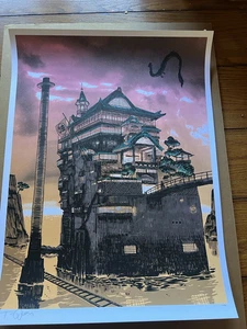 BATHHOUSE Miyazaki Ghibli Silk Screen Print Signed Tim Doyle SPIRITED AWAY .S/D - Picture 1 of 10