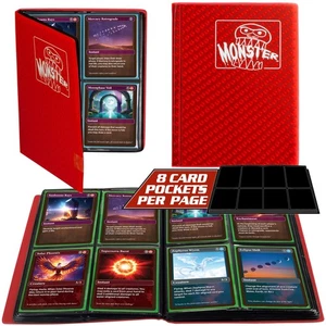 4 Pocket Trading Card Binder- Holofoil Red Album w Side Loading Pockets, Anti... - Picture 1 of 9