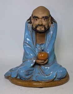 Vintage Shiwan künstlerischer Bodhidharma chinesischer Mudman Buddha Figur 7" T - Bild 1 von 7