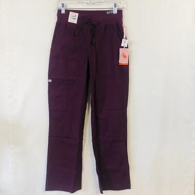Pantalones de 5 bolsillos Koi by Kathy Peterson Merlot talla XXS pequeños exfoliantes médicos de hospital Foto 1 de 4