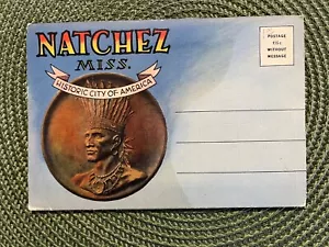 Natchez Mississippi. Linen Souvenir Folder, 18 View, Unposted - Picture 1 of 3