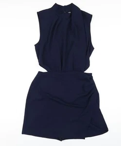 Mono de mujer Zara azul poliéster una pieza talla S cremallera - recortado - Imagen 1 de 10