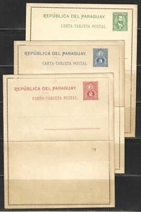 SELLOS DE PARAGUAY -- (3) CARTAS -- 1891 — COMO NUEVOS - Imagen 1 de 2