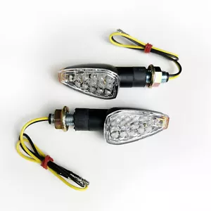 Mini Stalk Motorcycle Bike LED Turn Signal Indicators Front & Rear Amber Blinker - Picture 1 of 5