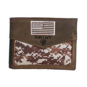 Ariat Digital Camo & Embroidered Flag Bi-fold Rodeo Wallet A3536844 - Picture 1 of 3