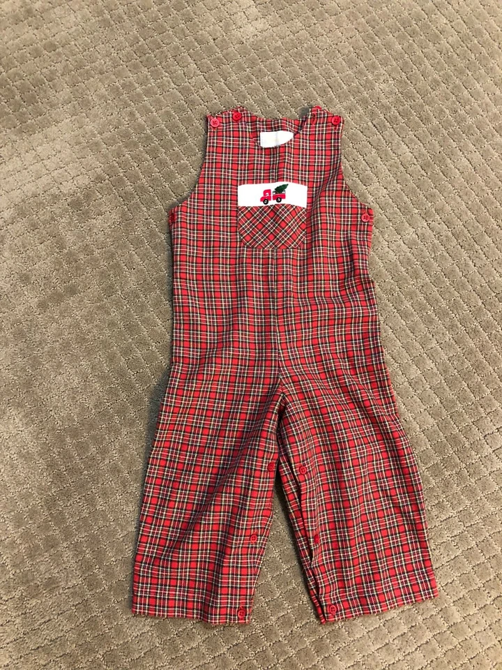 Romper de Natal xadrez vermelho infantil masculino Strasbung tamanho 2Y - Imagem 1 de 4