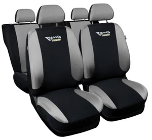 Seat covers fit PEUGEOT 405 406 407 FULL SET black/silver sport style - Picture 1 of 4