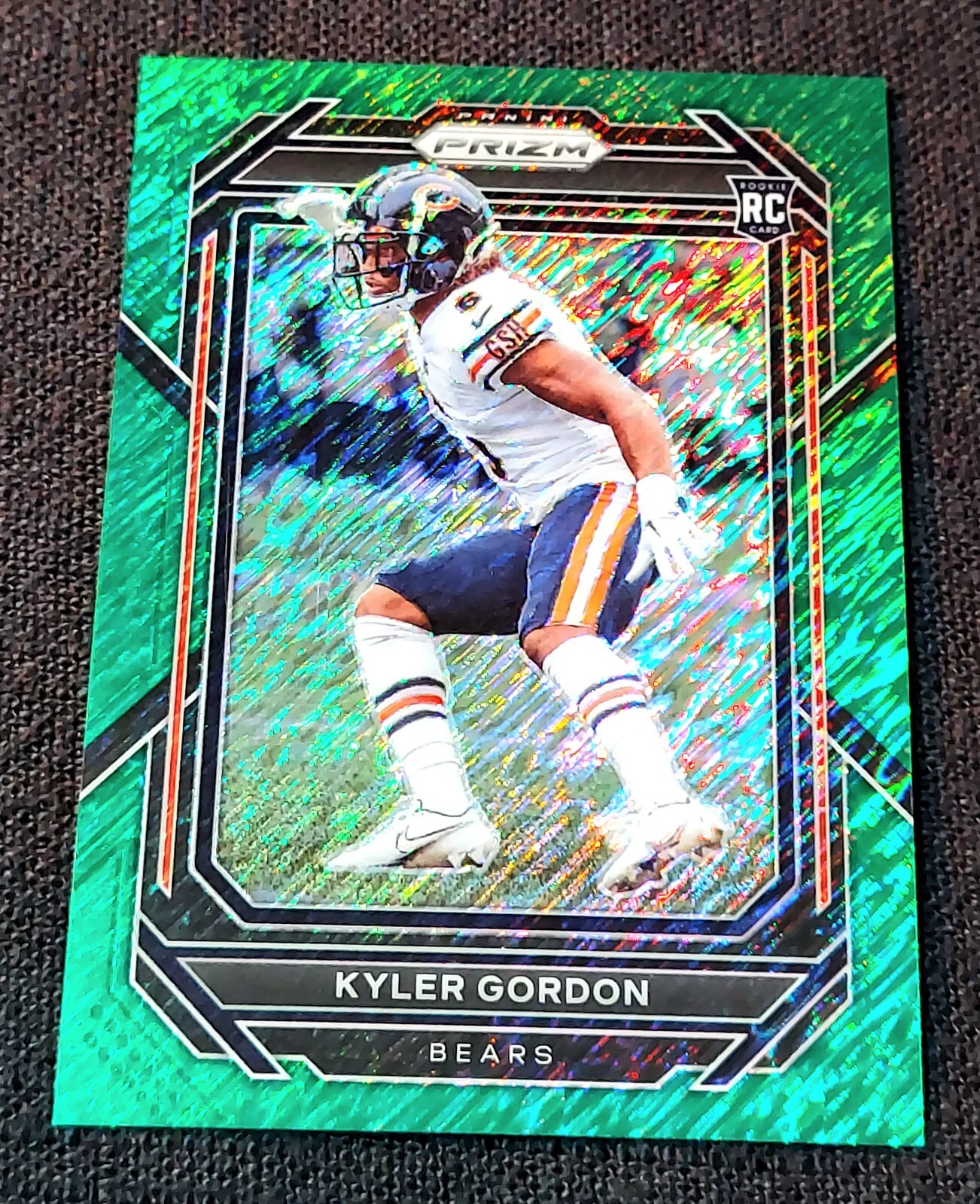 2022 Panini Prizm FOTL Green Shimmer /5 Kyler Gordon Rookie RC #385 Bears 