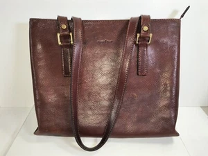 Gianni Conti Brown / Mahogany Leather Bag Vintage Classic Italian Shoulder Bag - Picture 1 of 22
