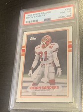 1989 TOPPS TRADED #30T DEION SANDERS PSA 8 NM-MINT ROOKIE RC HOF FALCONS COWBOYS