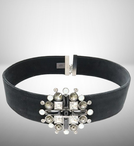Chanel velvet belt CHANEL Pierced Crystal Belt Velvet – REAWAKE main image 3