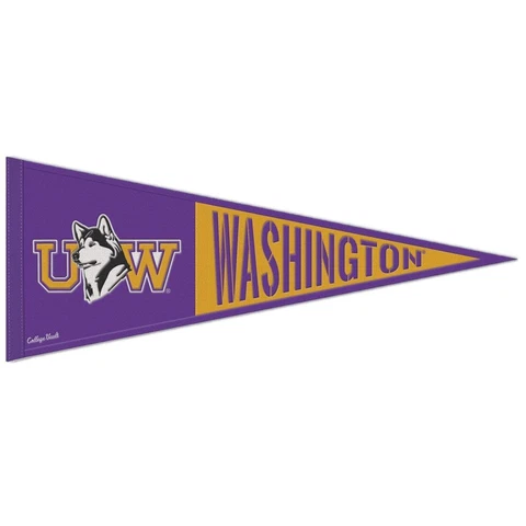 Washington Huskies Throwback Logo Wool Pennant - 13"x32" Cover