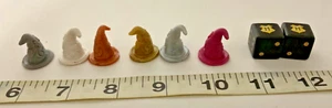 Harry Potter Replacement Game Pieces 6 Hats and Dice - Picture 1 of 3