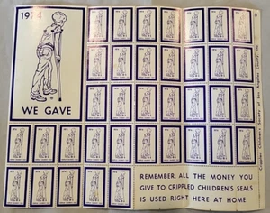 CHRISTMAS SEALS - Los Angeles Crippled Children 1974 Seal Stamps - Whole Sheet - Picture 1 of 10