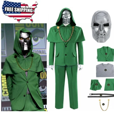 Avengers Victor von Doom Doctor Doom Cosplay Conjunto Completo Disfraz + Máscara Halloween Foto 1 de 4
