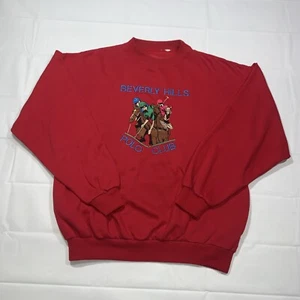 Vintage Beverly Hills Polo Club Crewneck Sweatshirt Embroidered Pockets Large - Picture 1 of 9