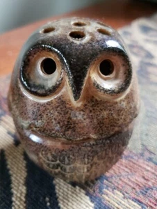 Vintage Stoneware Owl Incense Burner, Owl Tea Light Candle Holder 1970s - Picture 1 of 4