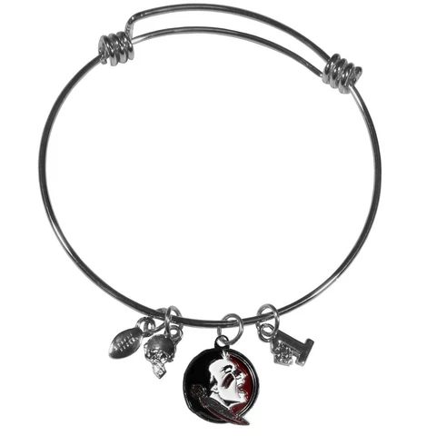 Florida State Seminoles Wire Bangle Bracelet with Charms NCAA Licensed Jewelry Cover