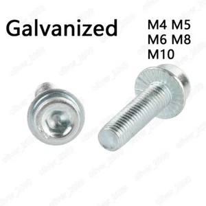 Cabezal de enchufe hexagonal de acero galvanizado con tornillos de brida dentada M4 M5 M6 M8 M10 - Imagen 1 de 5
