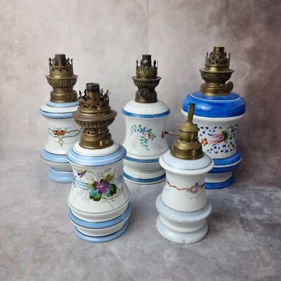 Lampe à Huile Ancienne – Modèles au Choix – Déco Vintage Authentique Bleu - Photo 1/3