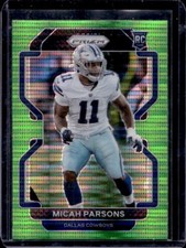 2021 Prizm Micah Parsons Green Pulsar Prizm Rookie Card RC #382 Cowboys