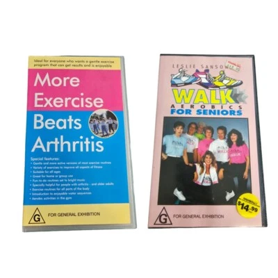 Walk Aerobics For Seniors & More Exercise Beats Arthritis Workout Vhs Tapes PAL  - Image 1 of 4
