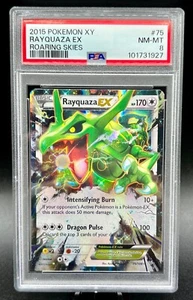 2015 Pokémon XY Rayquaza EX - 75/108 Roaring Skies PSA 8 - Picture 1 of 4