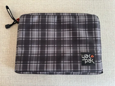 Yak Pak 12x9” Inch Laptop/Tablet Padded Case Arm Hand Tote Gray/Black Plaid - Image 1 of 4