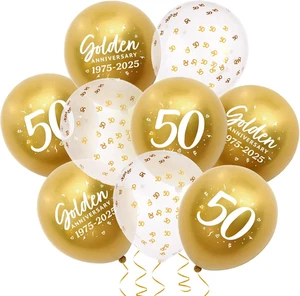 24 Stck. 50. Goldhochzeit Jahrestag Deko 1975-2025 Jubiläum Balloo... - Bild 1 von 12