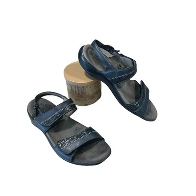 Sas Women’s Nudu Sandals 8.5 Tri-pad Comfort Heel Strap Blue/Black Made In USA - Image 1 of 4