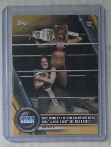 2020 Topps WWE Women's Division Alexa Bliss Nikki Cross Fire & Desire Gold /10 - Picture 1 of 2