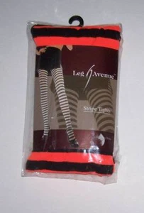 Stripe Tights Orange Black LEG AVENUE OSFM Costume Halloween Stockings Pantyhose - Picture 1 of 1