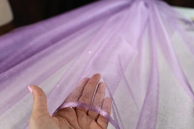 Tela semi suave de malla brillante lila por yarda 10 Foto 1 de 4