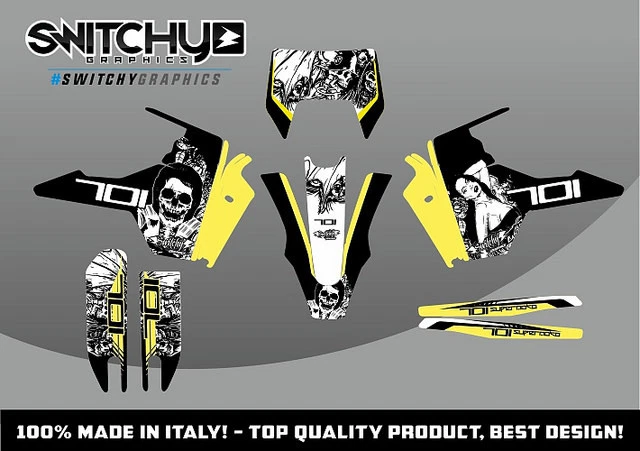 KIT ADESIVI GRAFICHE LAS VEGAS BLACK per moto SM 701 DECALS DEKOR