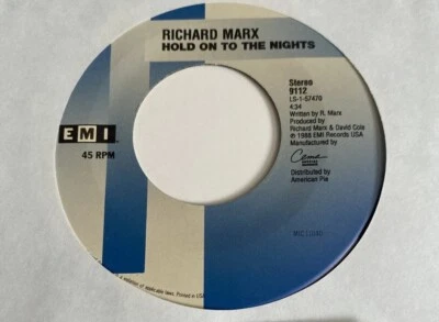 Richard Marx 45 Hold On To the Nights / Should've Known Better NEW unplayed - Image 1 of 3