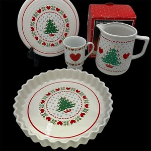 Jarra de vacaciones de Navidad hecha en casa artesanal del tesoro de los años 80 de colección, quiche, taza, remache - Imagen 1 de 6