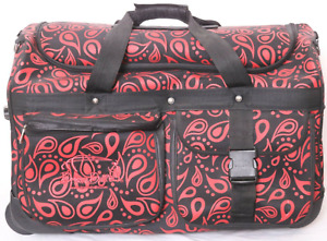Dream Duffel Red Paisley Large Rolling Wheeled Dance Garment Travel Dance Bag