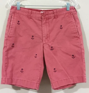 J. Crew Chino Mens Red Anchor Embroidered Shorts Size 31 -  VG - Picture 1 of 6