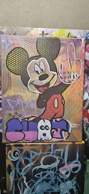 Original Graffiti Pop Art Mickey Painting on canvas - Image 1 of 2