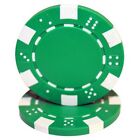 50 Clay Composite Dice Striped 11.5-Gram Poker Chips (GREEN)